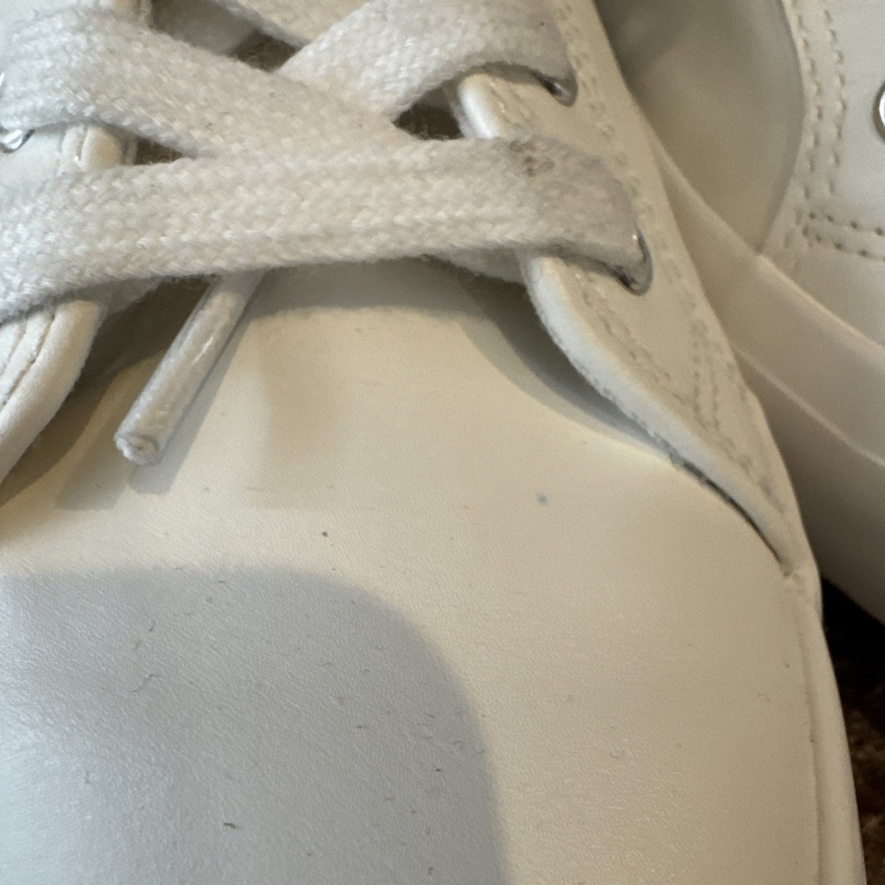 Esprit Tallya White Faux Leather Sneakers Womens Sz 8.5 Lace Up Casual #166 - Picture 13 of 16